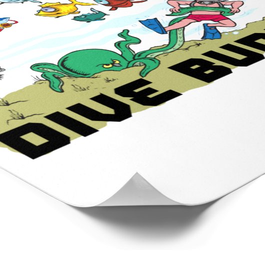 Funny Scuba Dive Buddy Poster (Ecke)