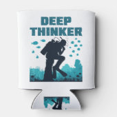 Funny Scuba Diver Deep Thinker Rodin Dosenkühler (Rückseite)