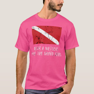 Funny Scuba Diver Flag Scuba Shark T-Shirt