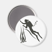 Funny SCUBA Diver Magnet (Vorderseite/Rückseite)