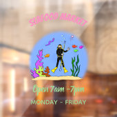 Funny Scuba Diver und Fischarten Cartoon Fensteraufkleber (Blatt 2)