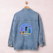 Funny Scuba Diver und Fischarten Cartoon Jeansjacke (Hangar)