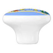 Funny Scuba Diver und Fischarten Cartoon Keramikknauf (Seitenansicht)