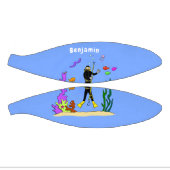 Funny Scuba Diver und Fischarten Cartoon Mini Basketball (Panele)