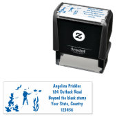 Funny Scuba Diver und Fischarten Cartoon Permastempel (Beispiel)