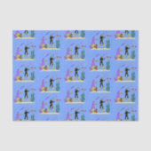 Funny Scuba Diver und Fischarten Cartoon Seidenpapier (Vorderseite)