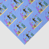 Funny Scuba Diver und Fischarten Cartoon Seidenpapier (Ausschnitt)