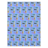 Funny Scuba Diver und Fischarten Cartoon Tischdecke (Vorderseite)