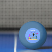 Funny Scuba Diver und Fischarten Cartoon Tischtennisball (Netto)