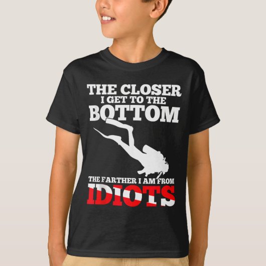 Funny Scuba Diving Flag Dive Quote Scuba Diver Gif T-Shirt (Vorderseite)