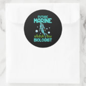 Funny Scuba Diving Gift Dive Biology Future Marine Runder Aufkleber (Tasche)