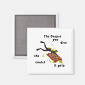 Funny SCUBA Magnet (Vorderseite/Rückseite)
