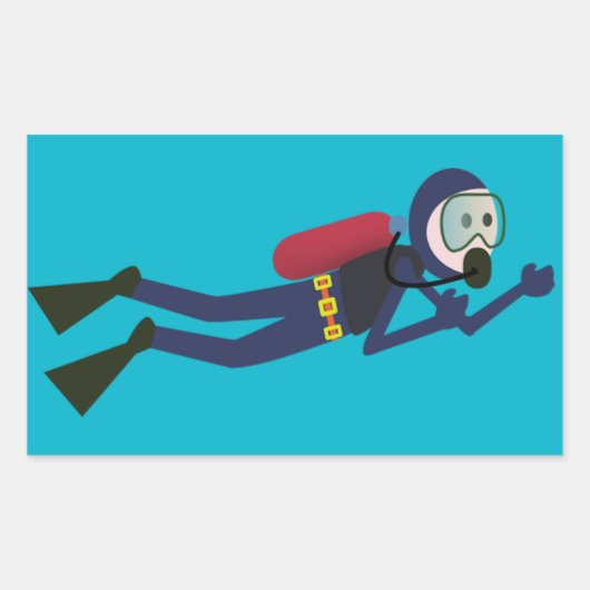 FUNNY SCUBA TAUCH, TANK UND MASK SCUBA GEAR RECHTECKIGER AUFKLEBER (Vorderseite)