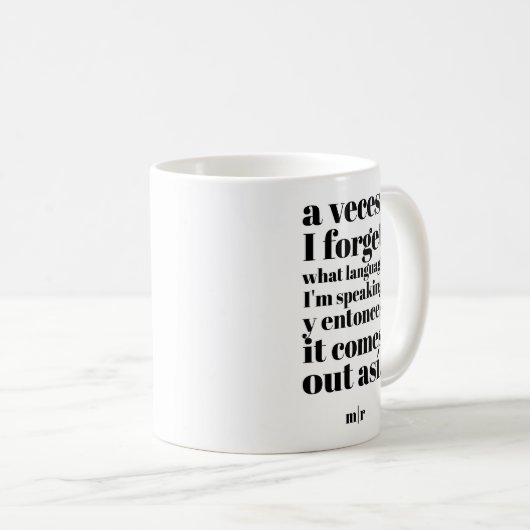 Funny Se Habla Spanglish Proud Latino Schwarz-weiß Kaffeetasse (VorderseiteRechts)