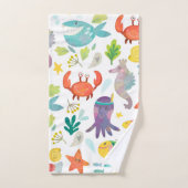 Funny Sea Animals Badhandtuch Set (Handtuch)