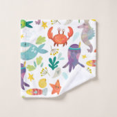 Funny Sea Animals Badhandtuch Set (Waschlappen)