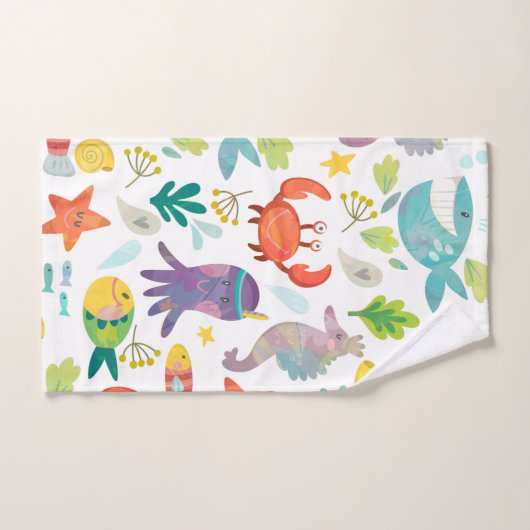 Funny Sea Animals Badhandtuch Set (Handtuch)
