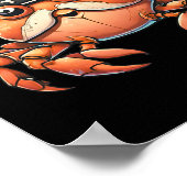 Funny Sea Creature Ocean Pirate Crab Jagd Saille Poster (Ecke)
