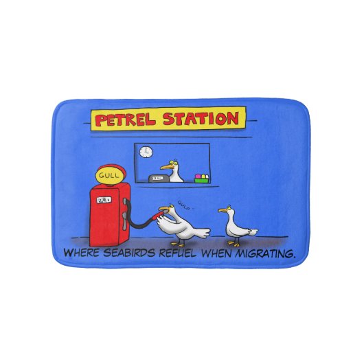 Funny Sea Gulls Cartoon Spaß Badematte (Vorderseite)