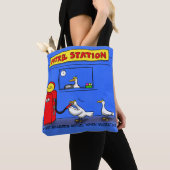 Funny Sea Gulls Cartoon Spaß Tasche (Von Nahem)