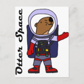 Funny Sea Otter Astronaut im Weltraum Anzug Cartoo Postkarte (Vorderseite)