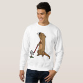 Funny Sea Otter Golf spielen Sweatshirt (Vorne ganz)