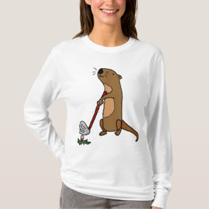 Funny Sea Otter Golf spielen T-Shirt