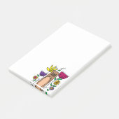 Funny Sea Otter im Blumengarten Cartoon Post-it Klebezettel (angewinkelt)