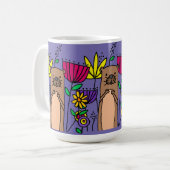 Funny Sea Otter in einem Blumengarten Kaffeetasse (Vorderseite Links)