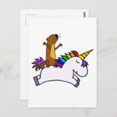 Funny Sea Otter Reiten Postkarte (Vorne/Hinten)