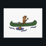 Funny Sea Otter Rowing in Canoe Postkarte<br><div class="desc">In diesem niedlichen,  unterhaltsamen,  originellen Kunstdesign ist der lustige Seeotter Kanufahrer in einem grünen Kanu.</div>