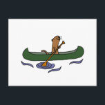 Funny Sea Otter Rowing in Canoe Postkarte<br><div class="desc">In diesem niedlichen,  unterhaltsamen,  originellen Kunstdesign ist der lustige Seeotter Kanufahrer in einem grünen Kanu.</div>