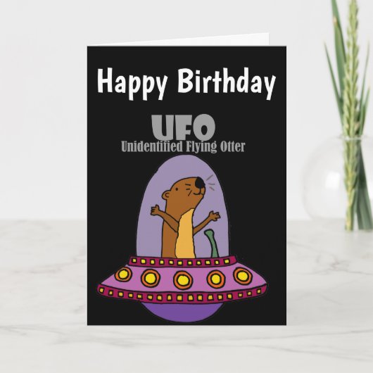 Funny Sea Otter UFO unbekannter Flugotter Karte (Vorderseite)