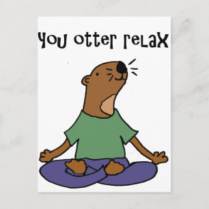 Funny Sea Otter Yoga Kunstwerk Postkarte