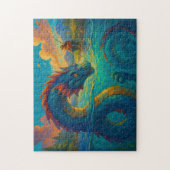 Funny Sea Schlange spielt mit einer Fantasie der F Puzzle (Vertikal)