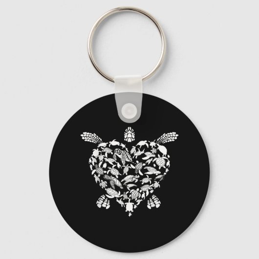 Funny Sea Turtle Gift Men Women Cool Turtles Hear Schlüsselanhänger (Vorderseite)