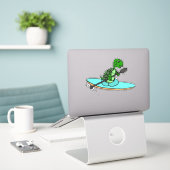 Funny Sea Turtle Kayak Aufkleber (Laptop auf Schreibtisch)