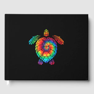 Funny Sea Turtle Ocean Gefärbte Krawatte Rainbow H Gästebuch
