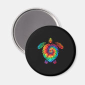 Funny Sea Turtle Ocean Gefärbte Krawatte Rainbow H Magnet (Vorderseite/Rückseite)