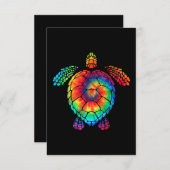 Funny Sea Turtle Ocean Gefärbte Krawatte Rainbow H RSVP Karte (Vorne/Hinten)