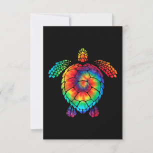 Funny Sea Turtle Ocean Gefärbte Krawatte Rainbow H RSVP Karte