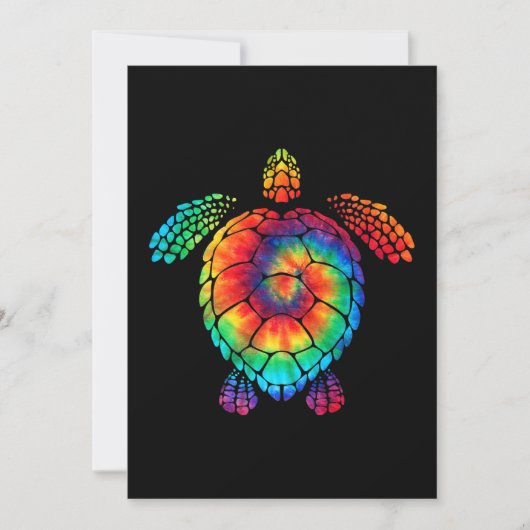 Funny Sea Turtle Ocean Gefärbte Krawatte Rainbow H Save The Date (Vorderseite)