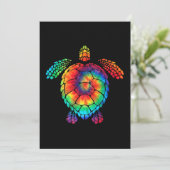 Funny Sea Turtle Ocean Gefärbte Krawatte Rainbow H Save The Date (Stehend Vorderseite)