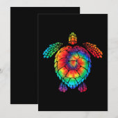 Funny Sea Turtle Ocean Gefärbte Krawatte Rainbow H Save The Date (Vorne/Hinten)