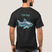 Funny Sea Turtle vs Tiger Shark T-Shirt (Rückseite)