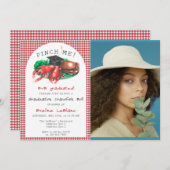 Funny Seafood Crawfish Boil Pinch Fick Me! Abschlu Einladung (Vorne/Hinten)