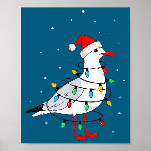 Funny Seagull Bird Christmas Animal Lover Poster (Vorne)