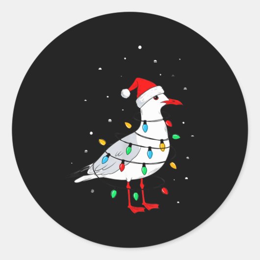 Funny Seagull Bird Christmas Animal Lover Runder Aufkleber (Vorderseite)