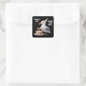 Funny Seagull Cake Joke - Totally Innocent! Quadratischer Aufkleber (Tasche)
