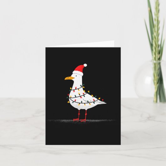 Funny Seagull Christmas Graphics Animal Lights Lov Karte (Vorderseite)